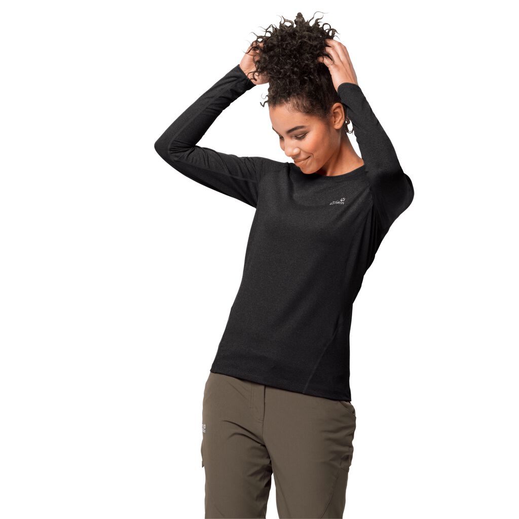 Jack Wolfskin SKY FLEX LONGSLEEVE Haut Femme Noir - IZFADWG-05